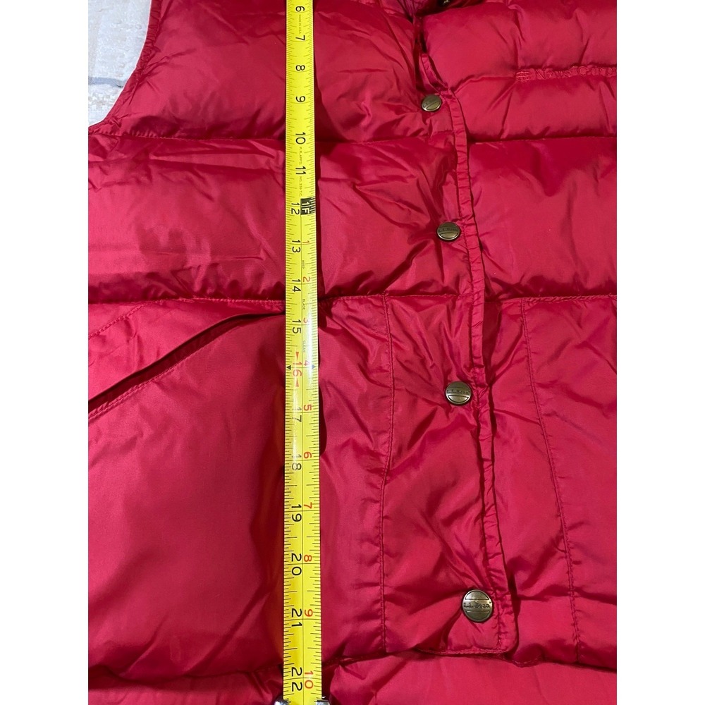 Vintage LL Bean Womens Goose Down Puffer Vest M Red News Corporation Corporate - Picture 6 of 7